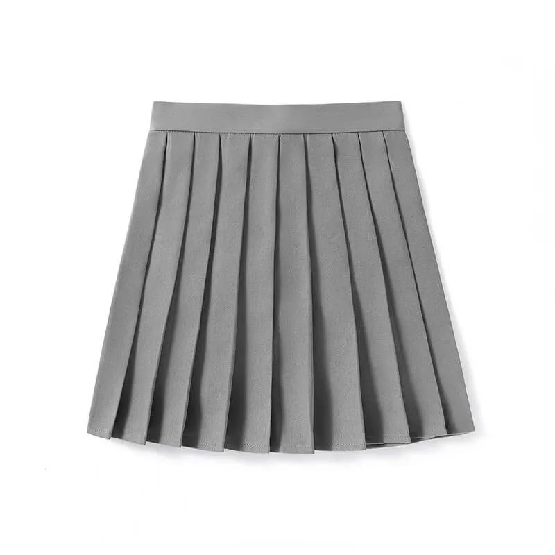 JK pure color school uniform skirt