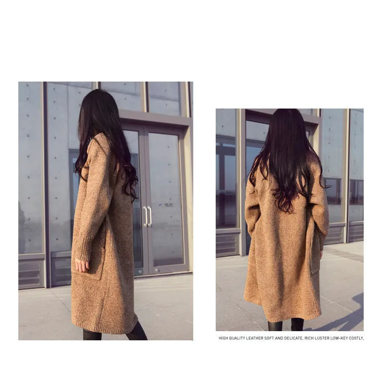 Korean Trendy Loose Sweater Mid-Length Women Cardigan Outerwear