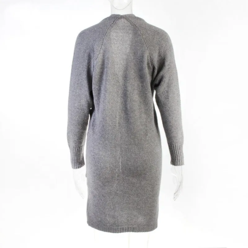 Korean Trendy Loose Sweater Mid-Length Women Cardigan Outerwear