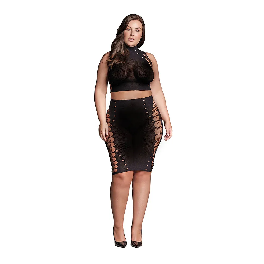 Le Désir Shade Kala Crop Top   Skirt Set