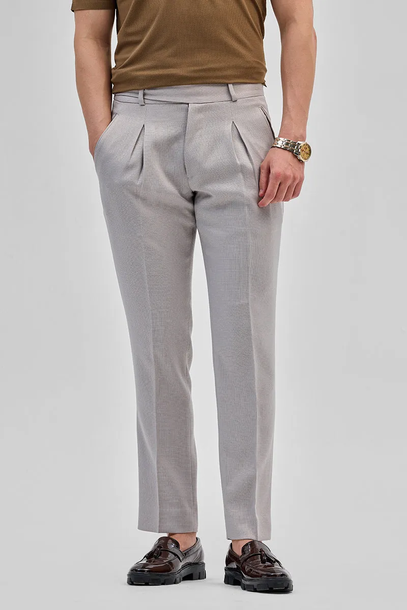 Light Grey Relaxed Fit Korean Trousers