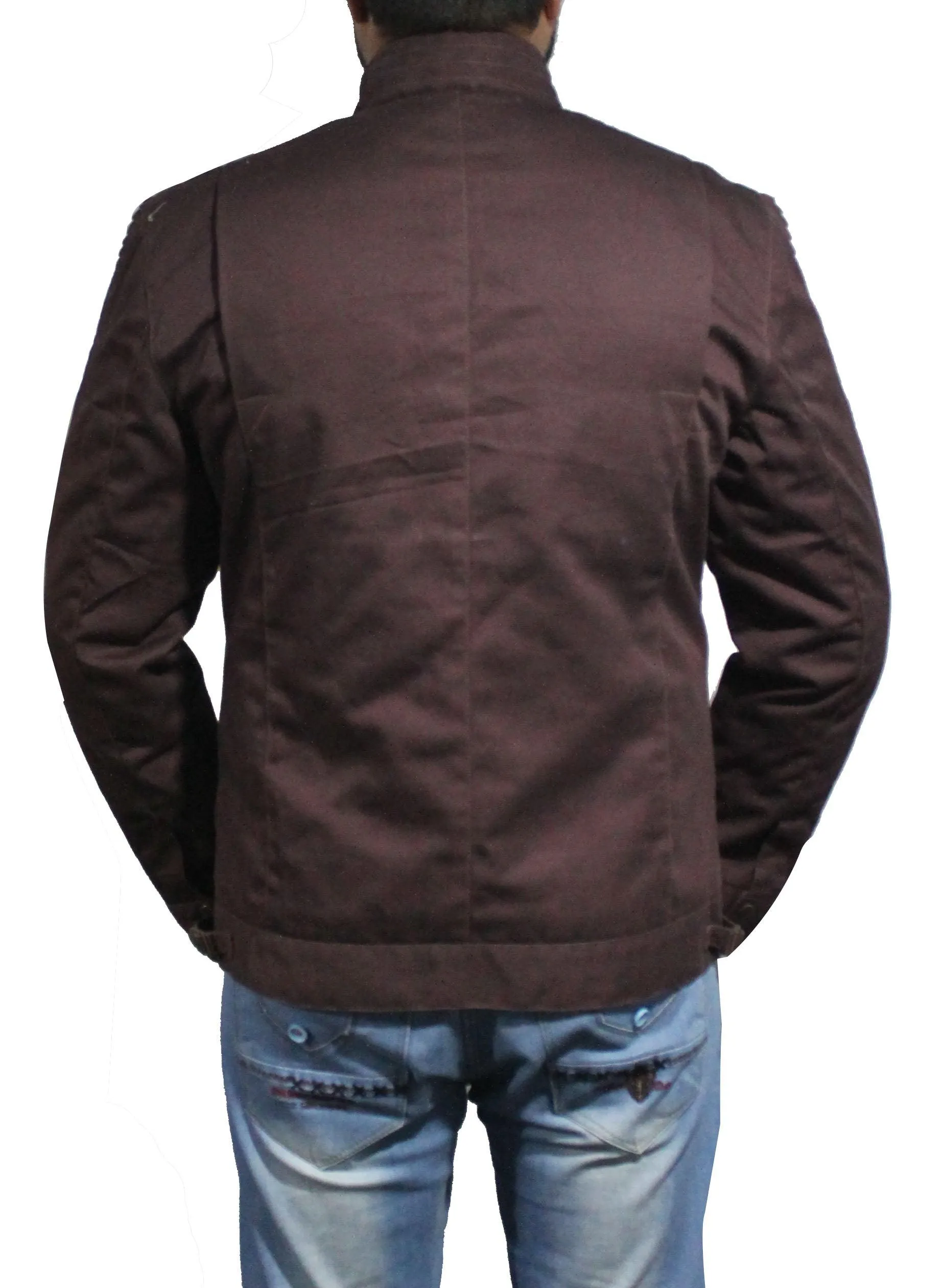 Men Stylish Cotton Jacket - Dark Brown