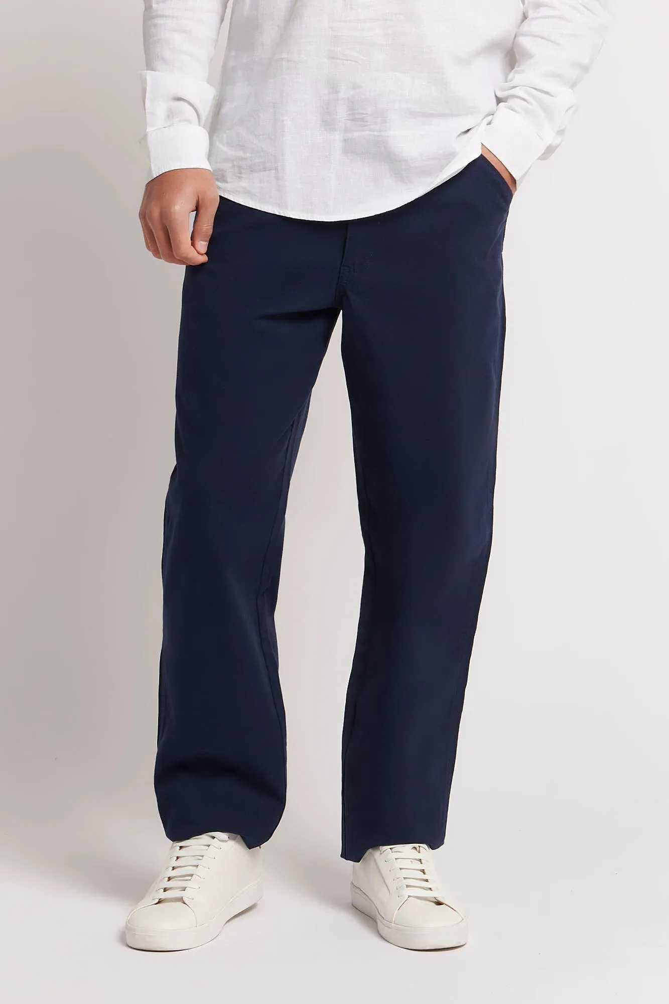 Mens Worker Trousers in Navy Blue