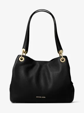 Michael Kors Raven Large Leather Shoulder Bag in Black