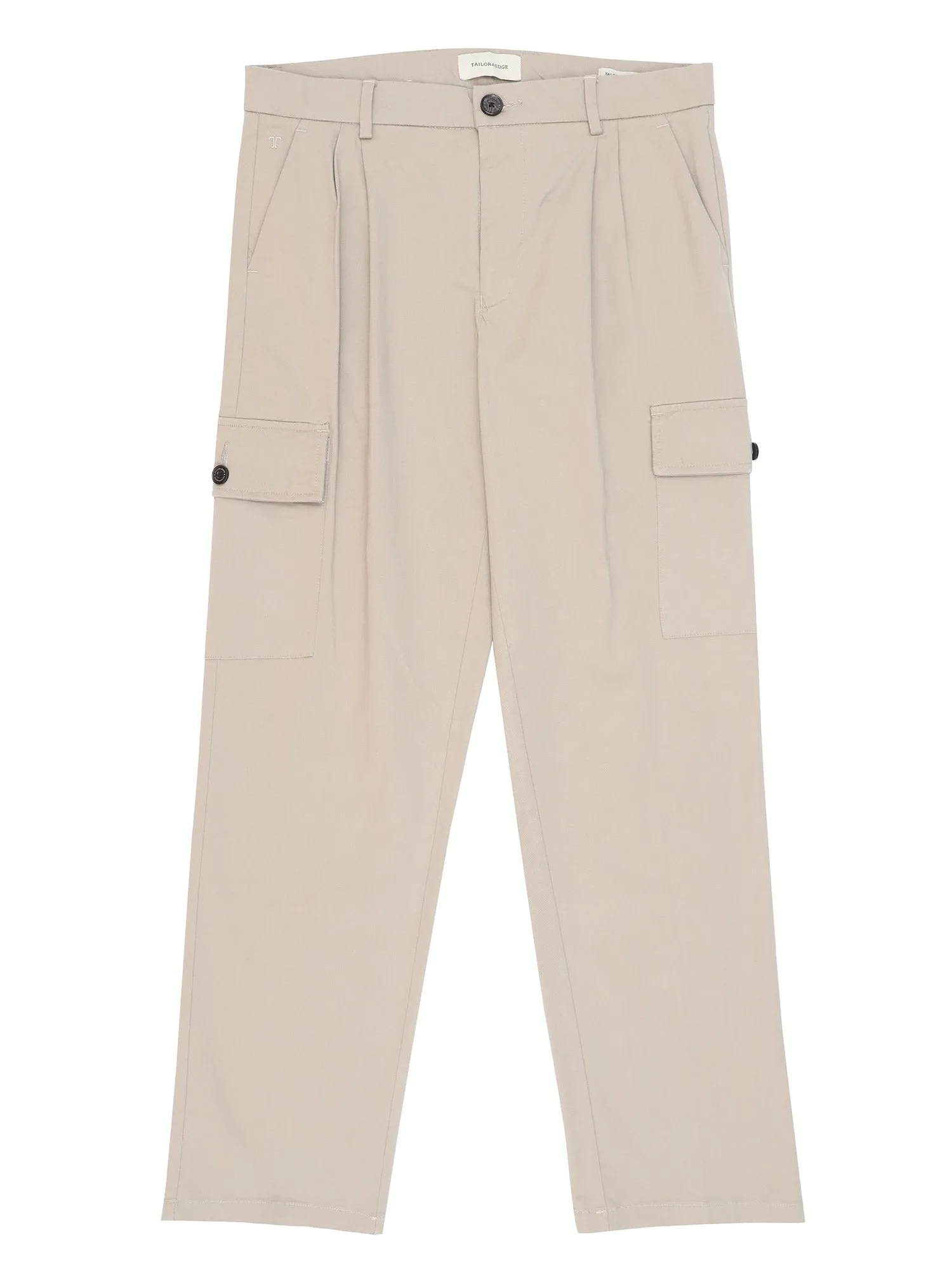 Milano Double Pleated Khaki Relaxed Cargo