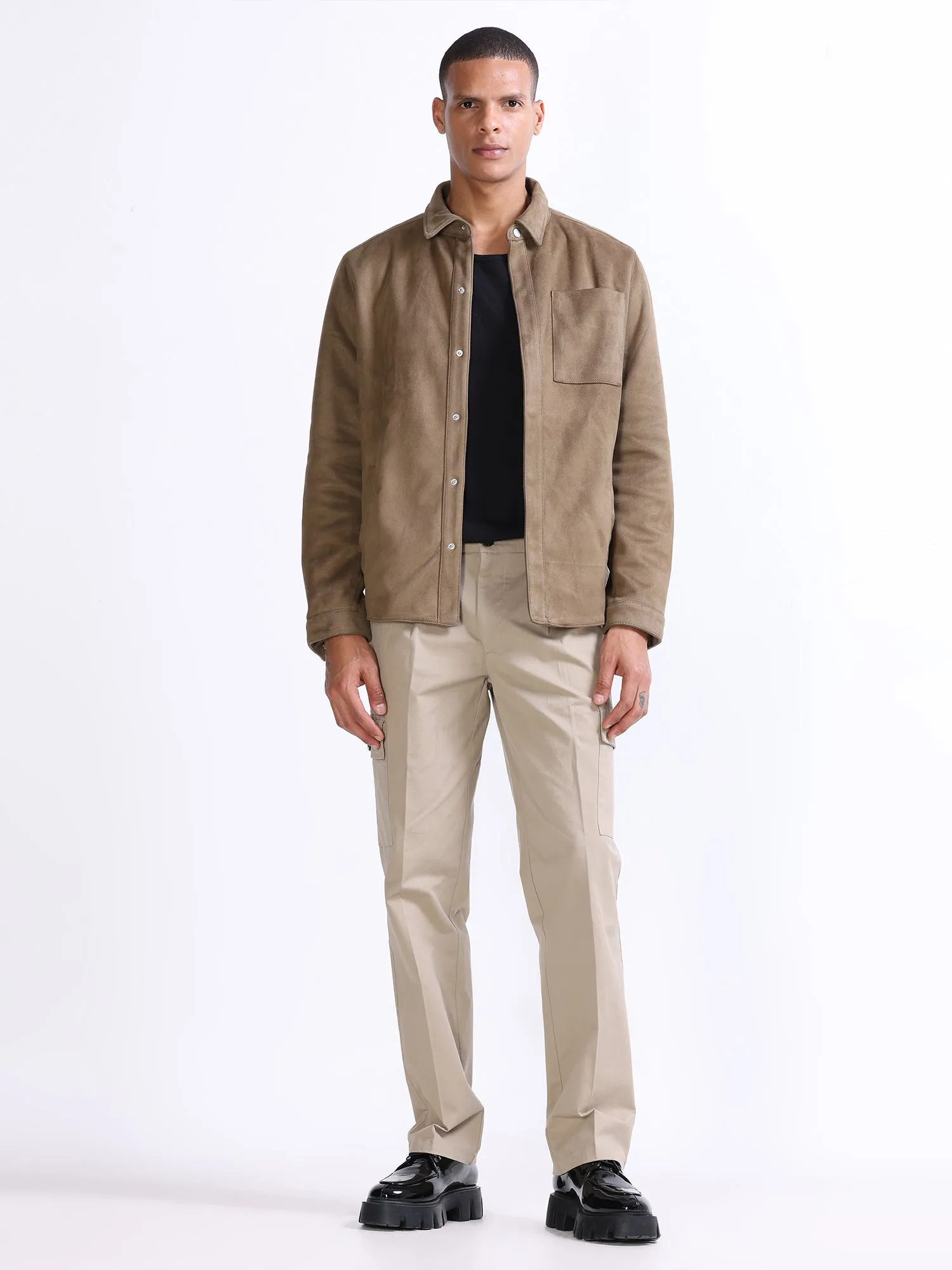 Milano Double Pleated Khaki Relaxed Cargo