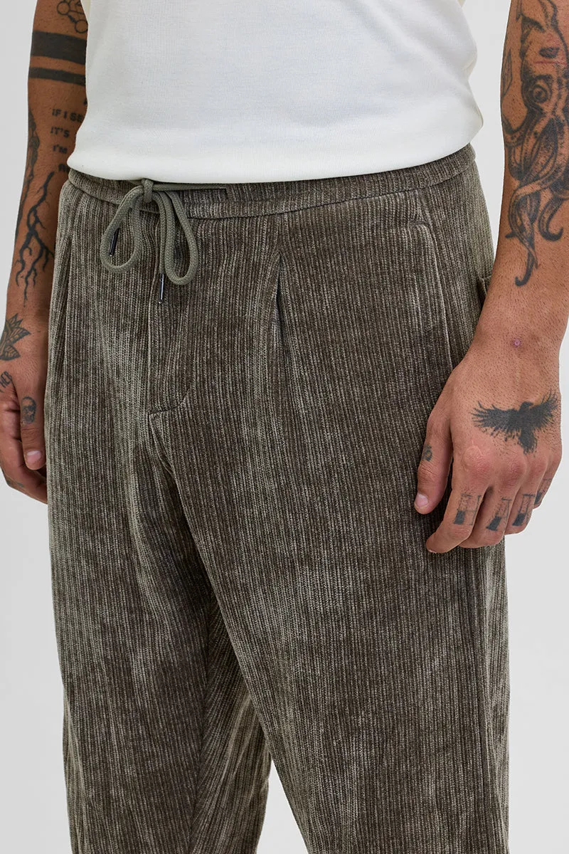 Olive Corduroy Relaxed Fit Trousers