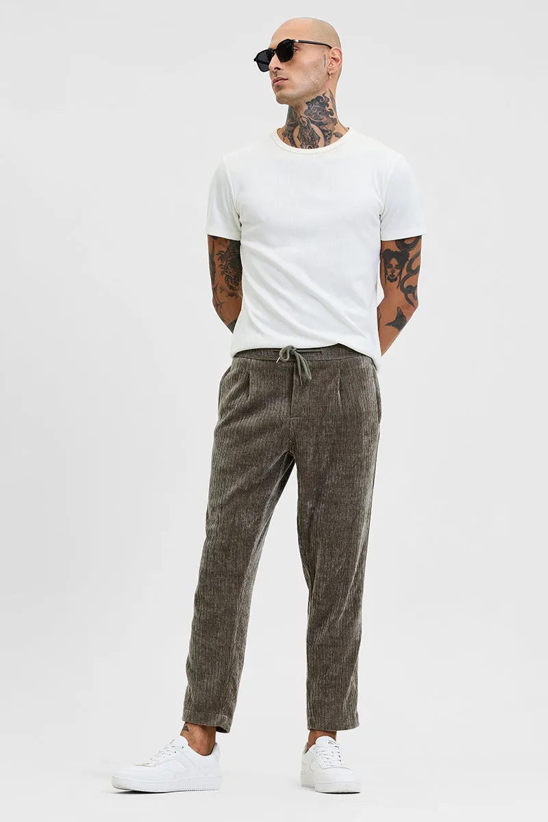 Olive Corduroy Relaxed Fit Trousers