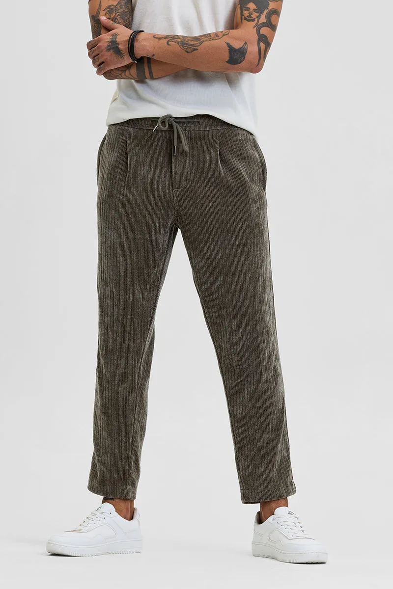 Olive Corduroy Relaxed Fit Trousers