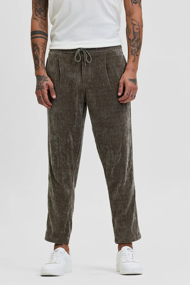 Olive Corduroy Relaxed Fit Trousers