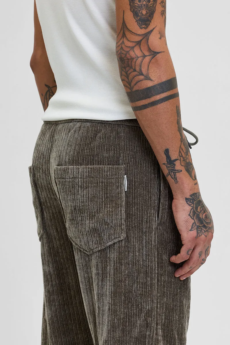 Olive Corduroy Relaxed Fit Trousers