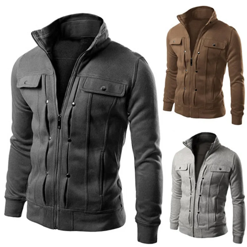 Outdoor Casual Men Popular Trendy Zipper Cardigan Multicolor Choose From Jacket