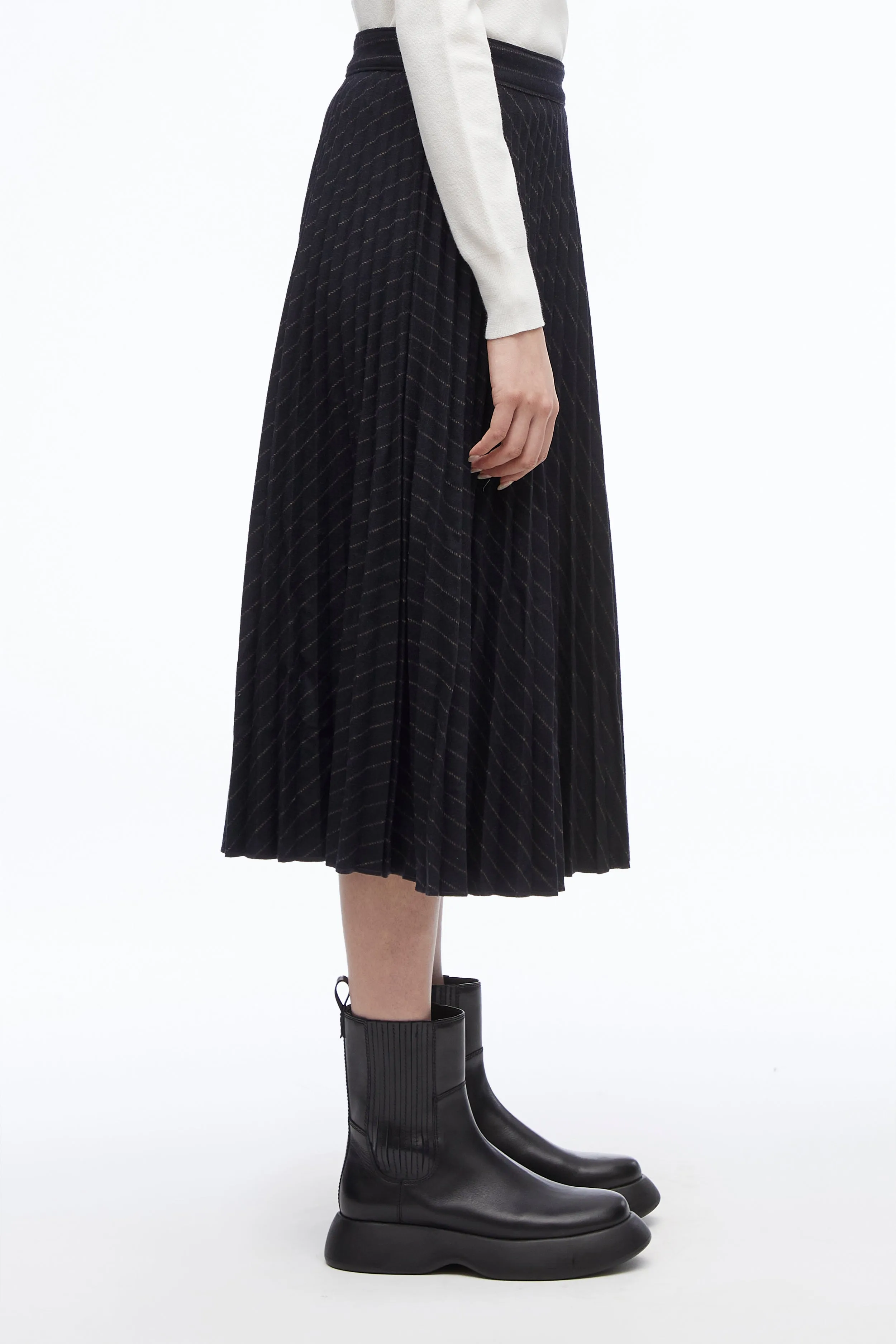 Pleated Wrap Skirt