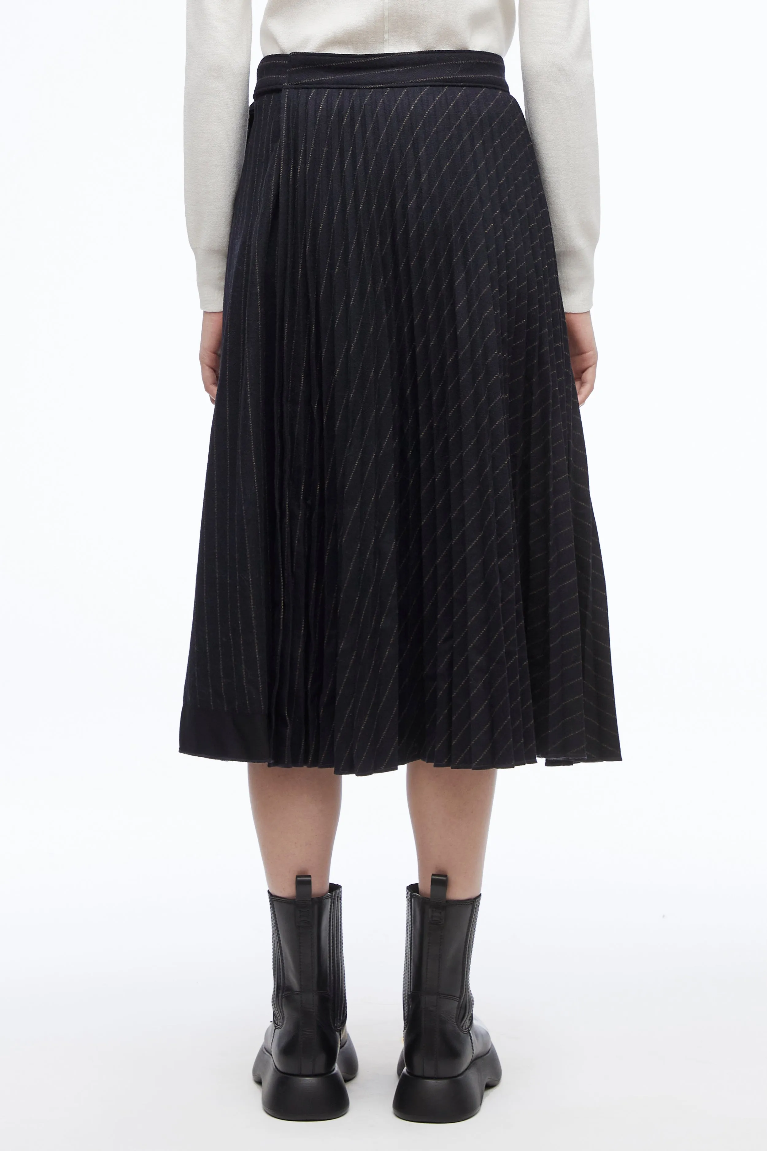 Pleated Wrap Skirt