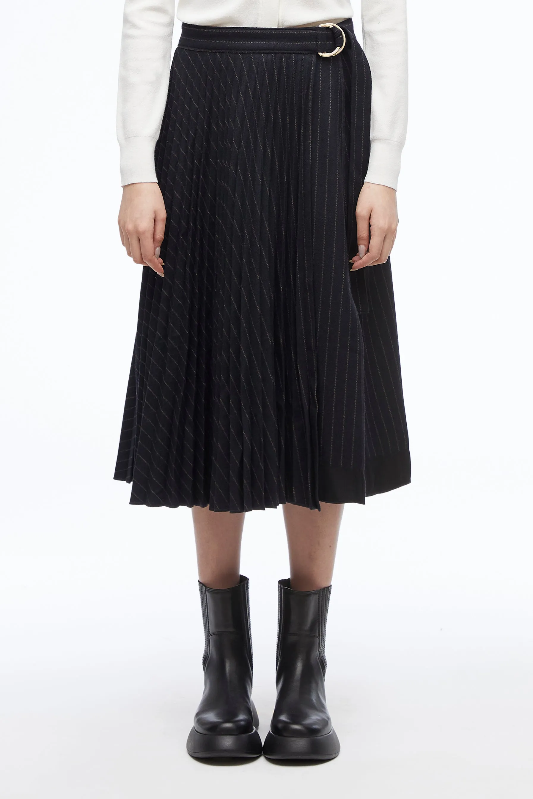 Pleated Wrap Skirt