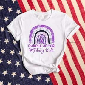 Purple Up Military Kids Rainbow Shirt