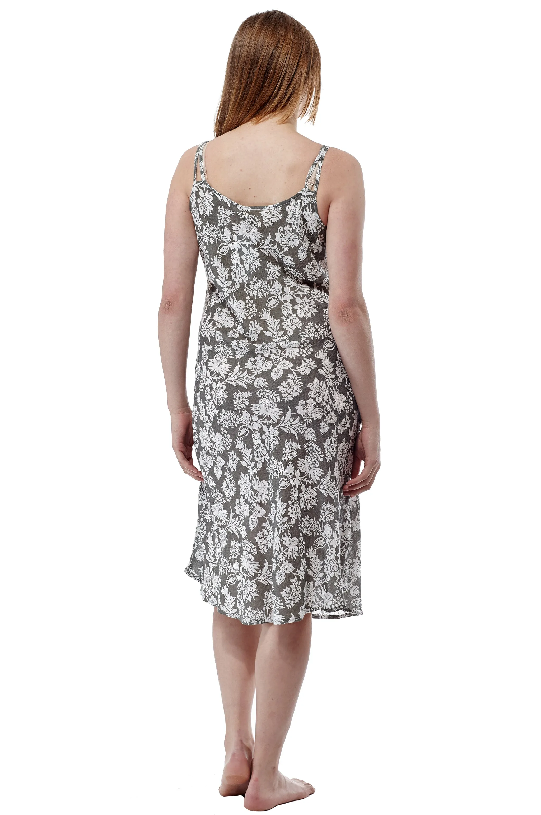 Rayon Sage Floral Gown