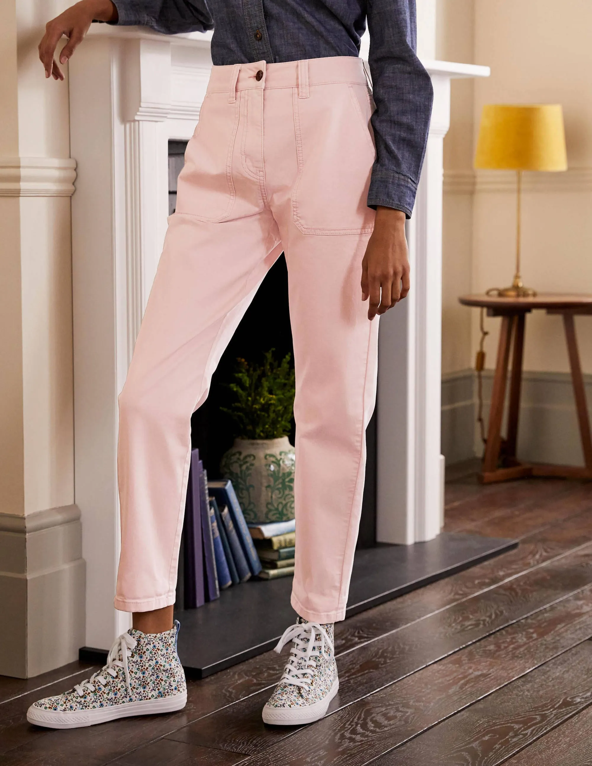 Relaxed Chino Trousers-Milkshake