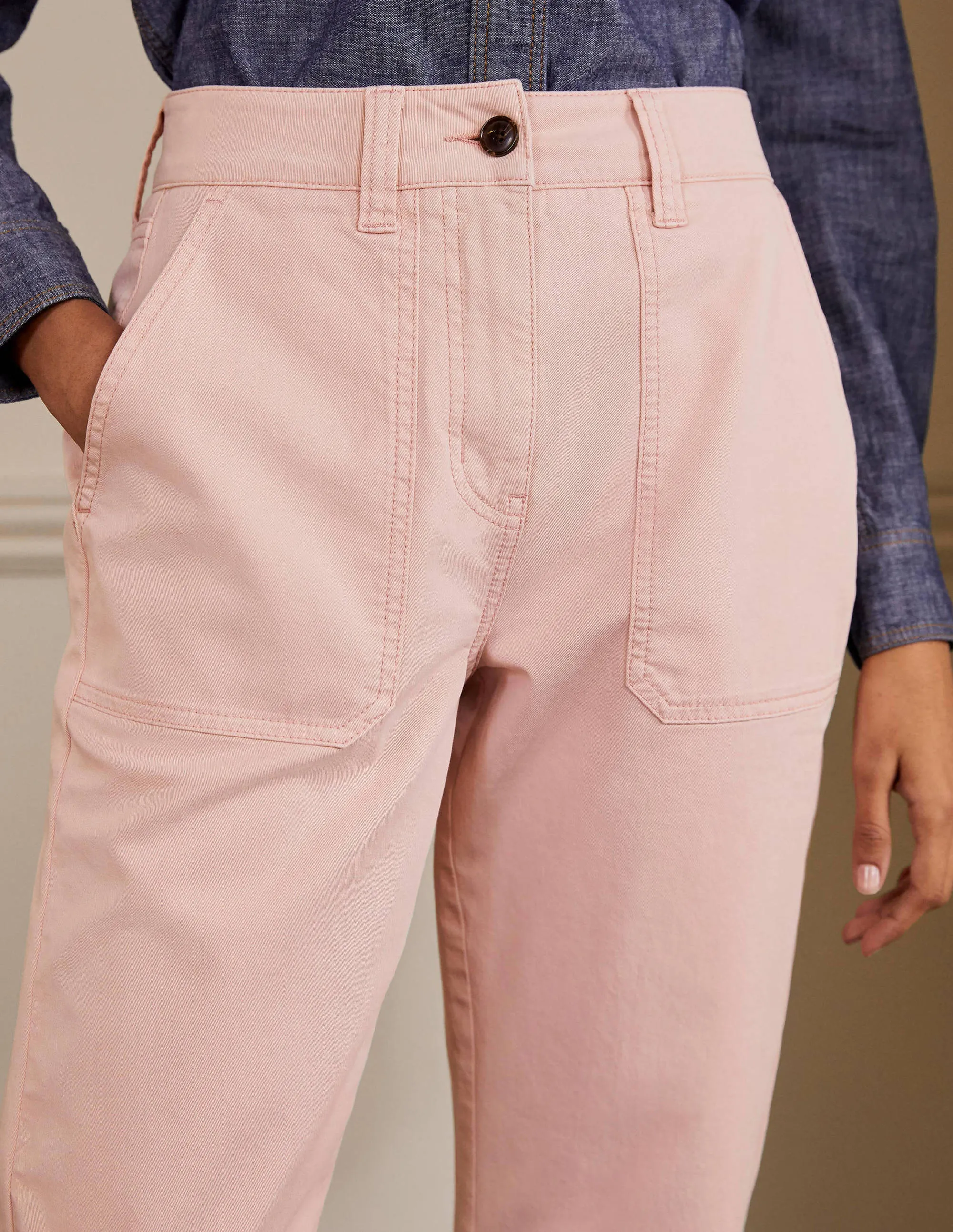 Relaxed Chino Trousers-Milkshake