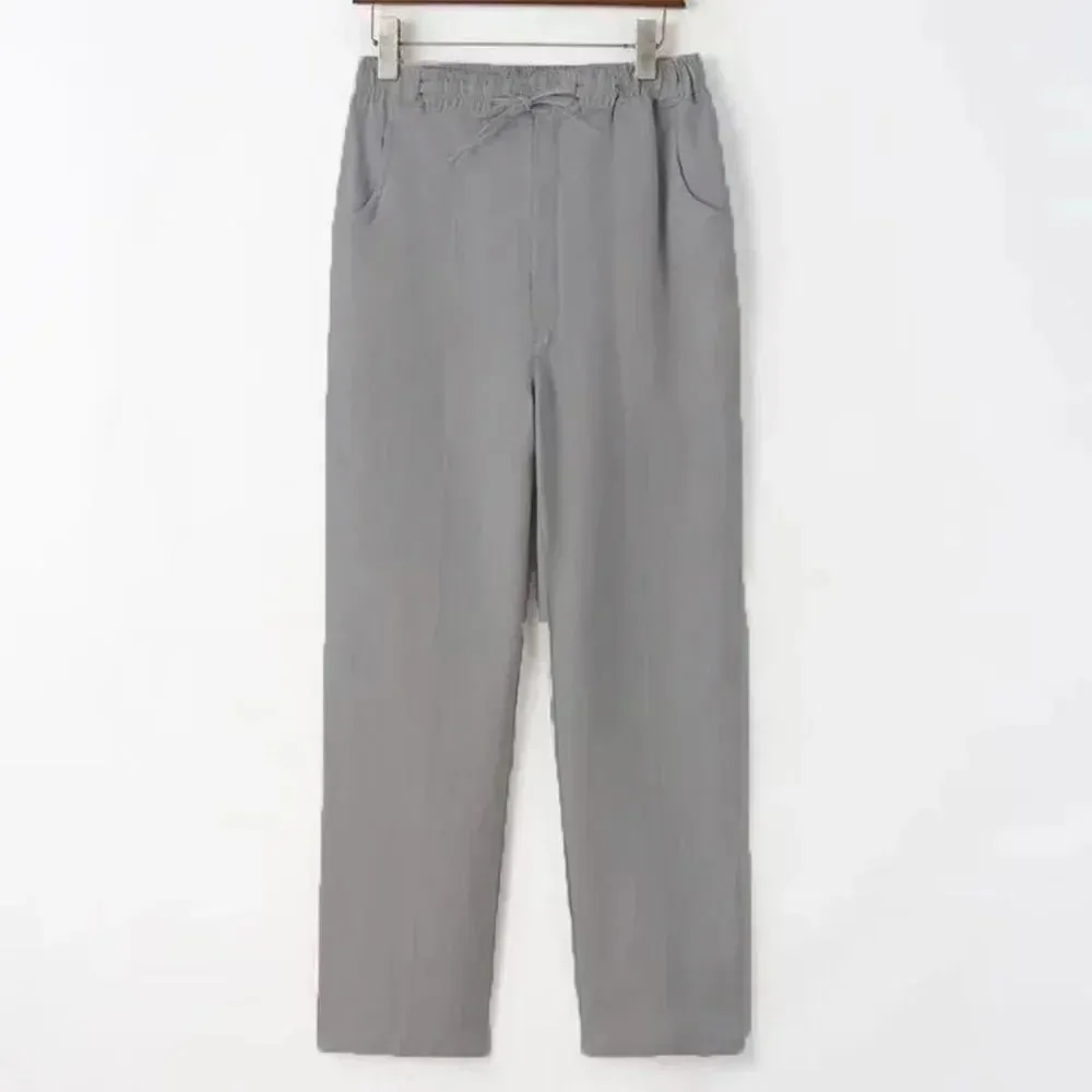 Relaxed Men's Linen Trousers with Drawstring