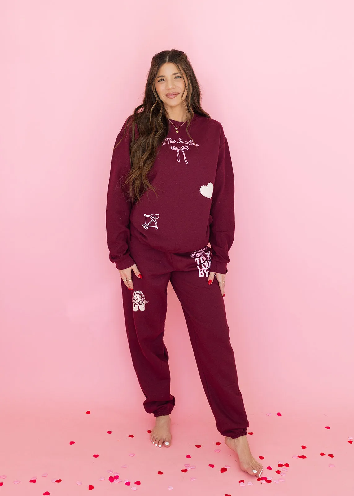 So This Is Love Maroon Graphic Sweatshirt