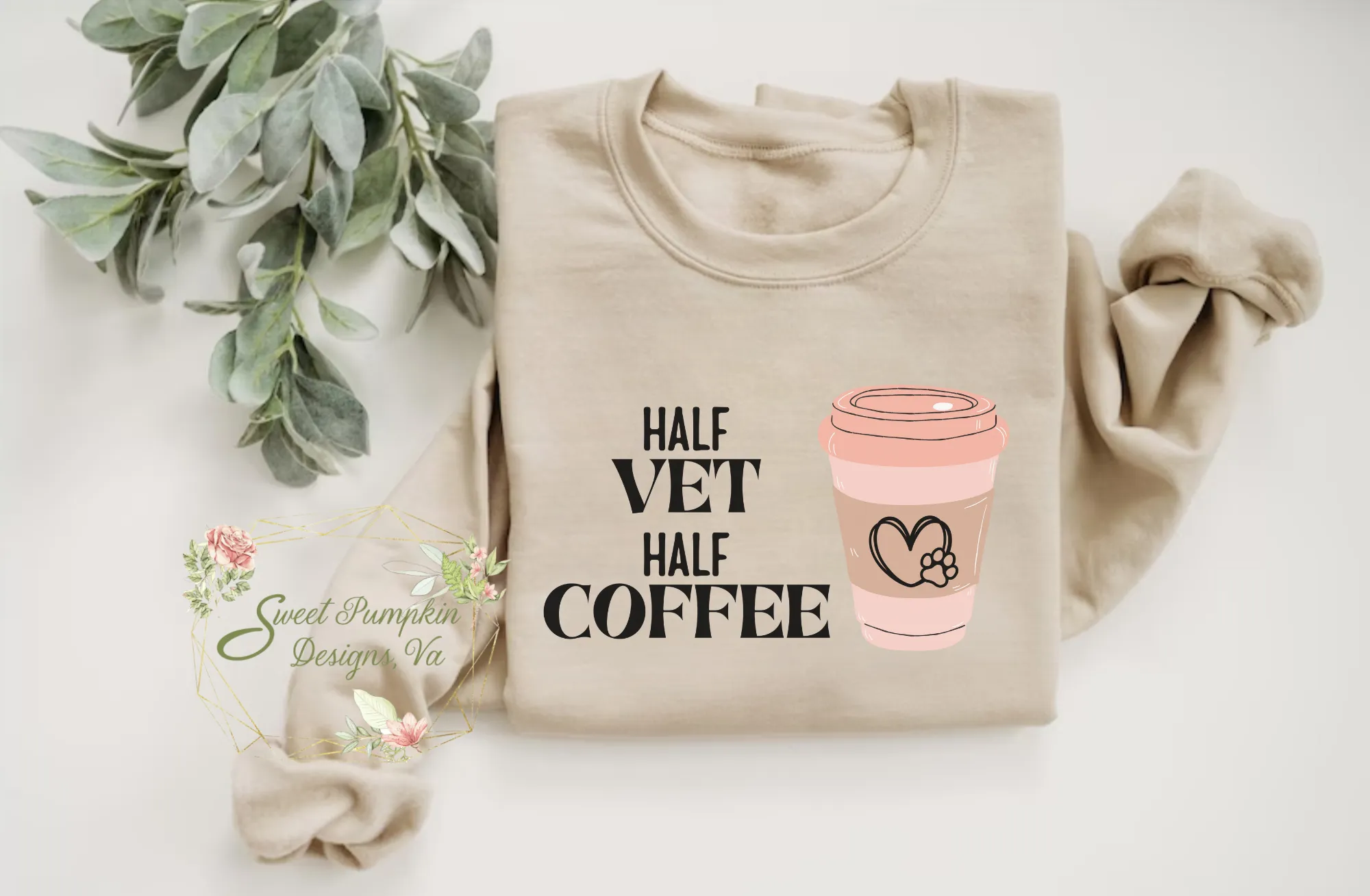 Stay Comfy in Our Vet Coffee Crewneck Sweatshirt for Women