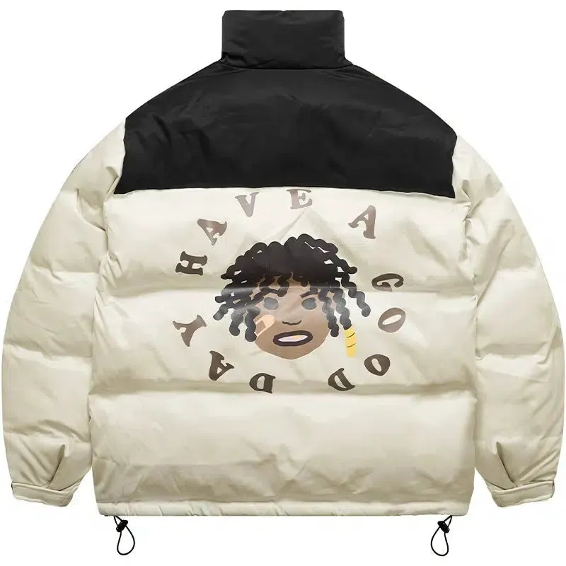 Stylish Cartoon Graphic Down Jacket