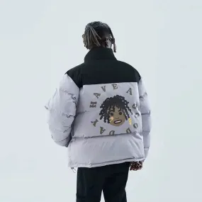 Stylish Cartoon Graphic Down Jacket