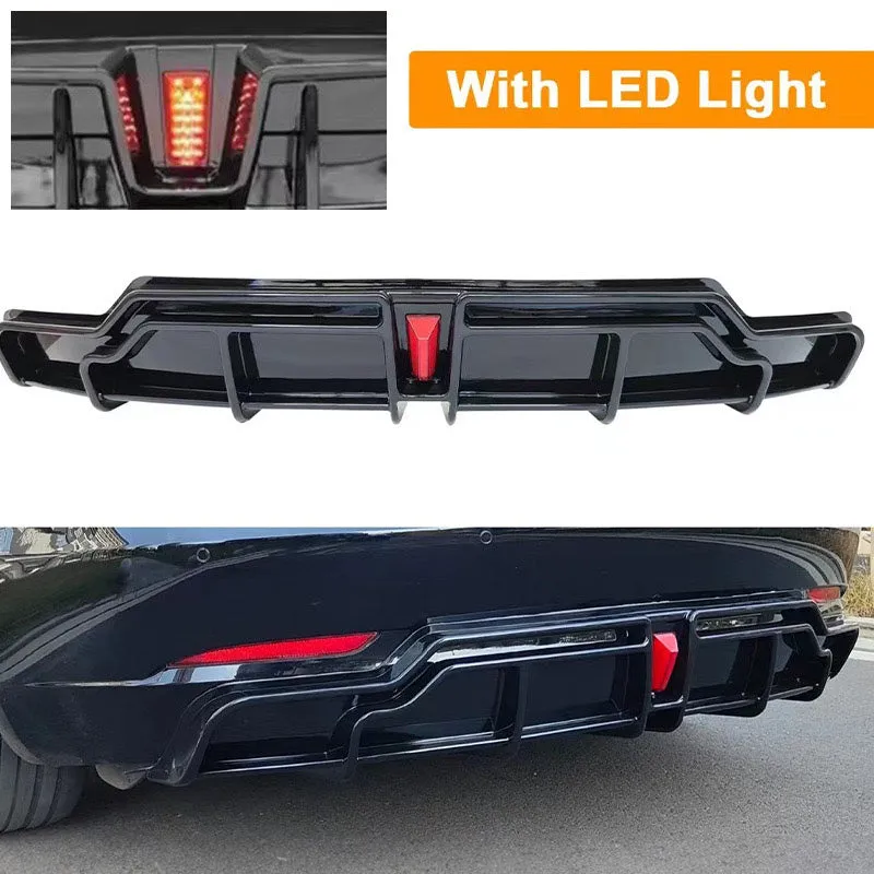 Tesla Model Y/3 Rear Diffuser Bumper Lip with LED Brake Light