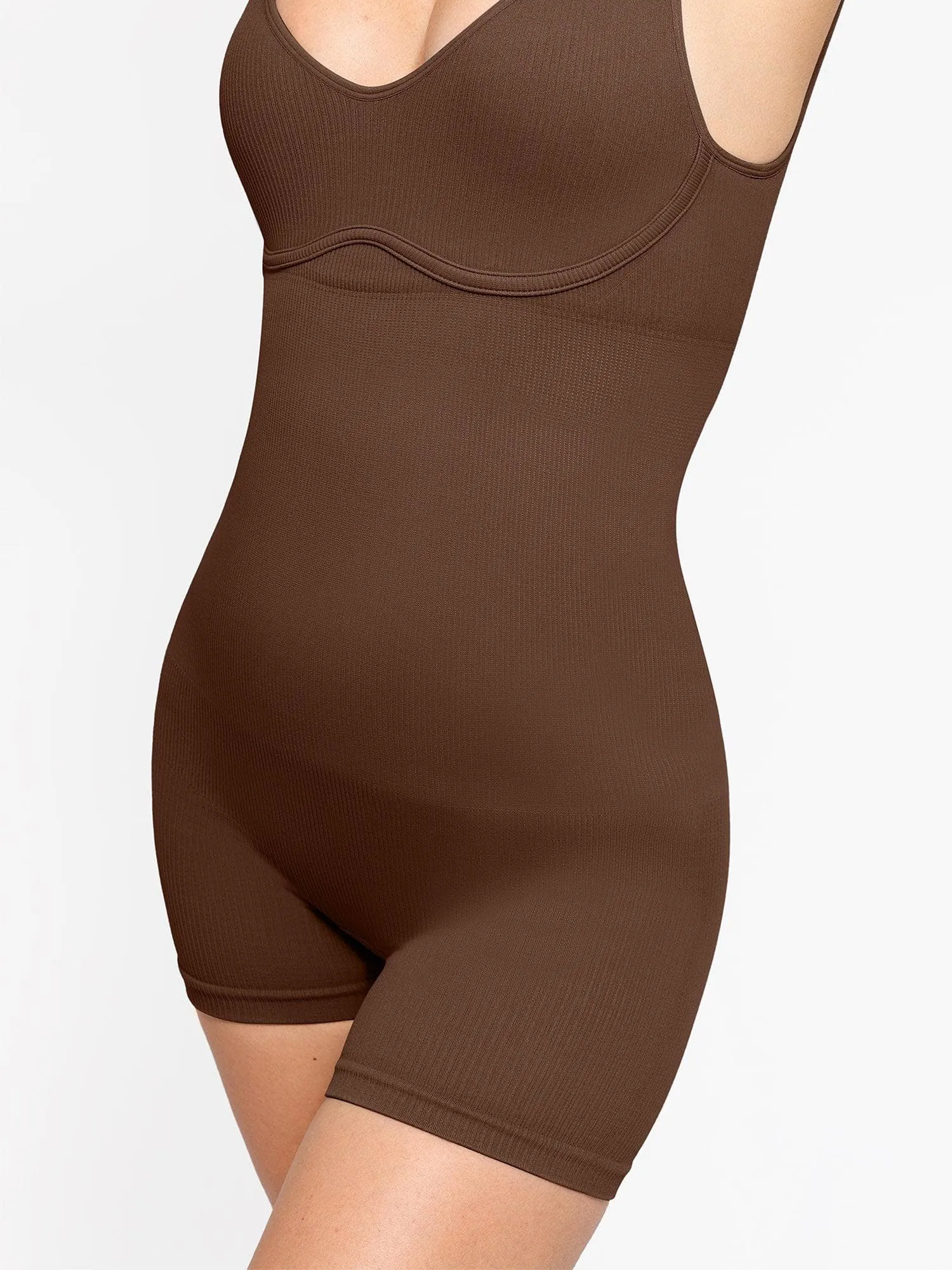 The Shapewear Romper Seamless Ribbed V-Neck