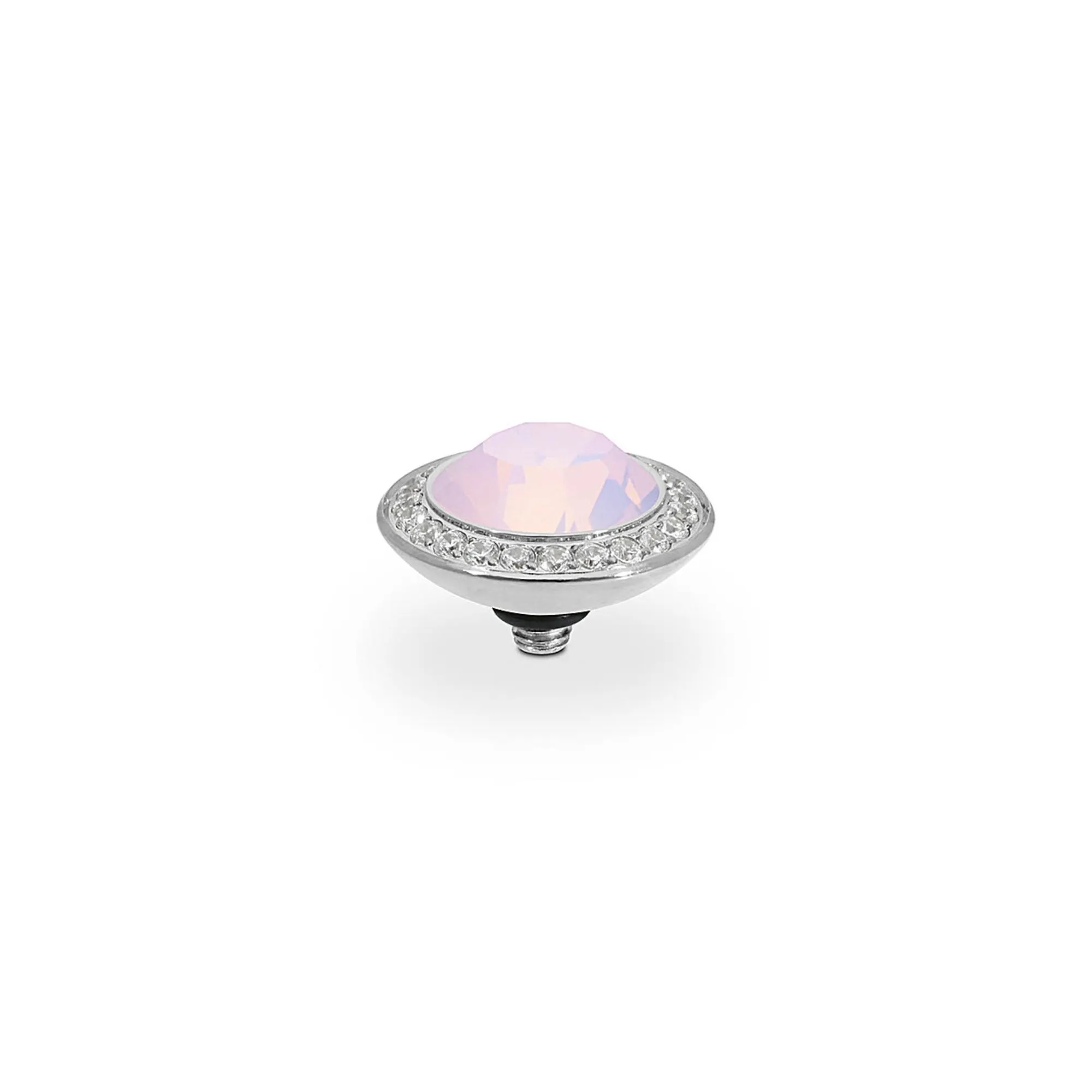 Tondo Deluxe Silver and Rose Opal Crystal Ring Gem Top, 13mm