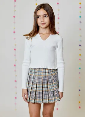 Tween Bottoms | Plaid Pink Combo Skort | Design History