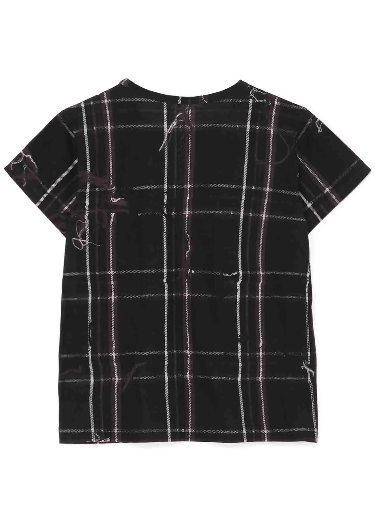 TWISTED CHECK ROUND NECK SHORT SLEEVE