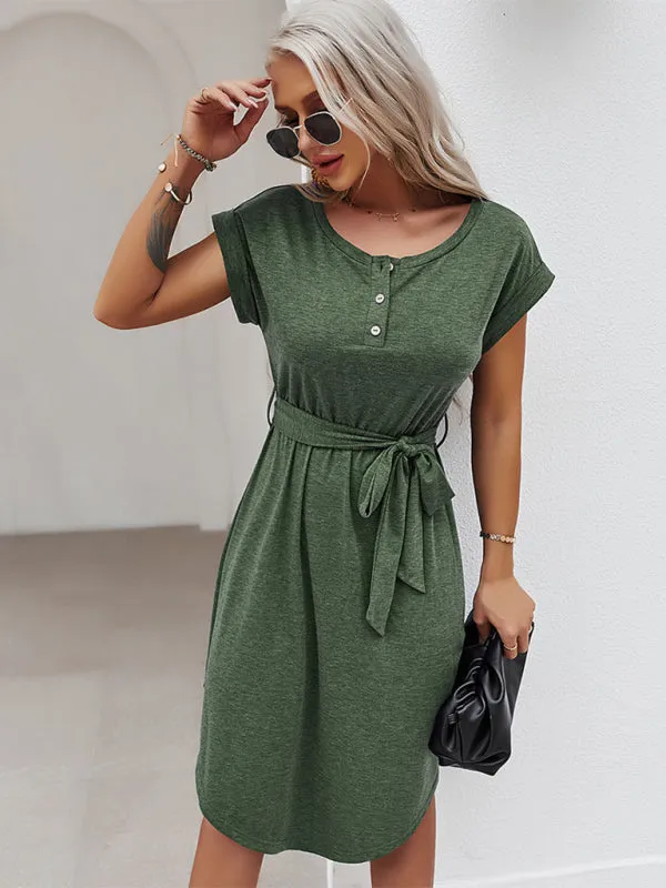 women's casual short sleeve knitted dress