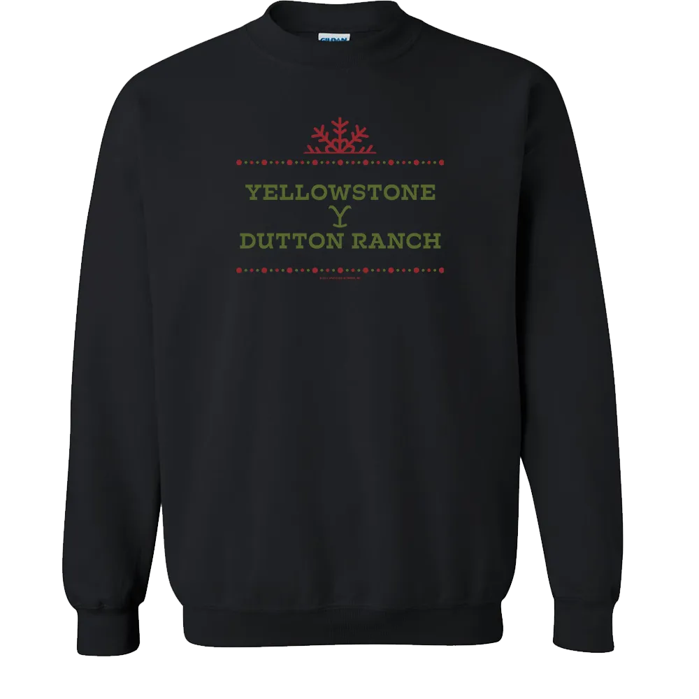 Yellowstone Dutton Ranch Holiday Logo Fleece Crewneck Sweatshirt