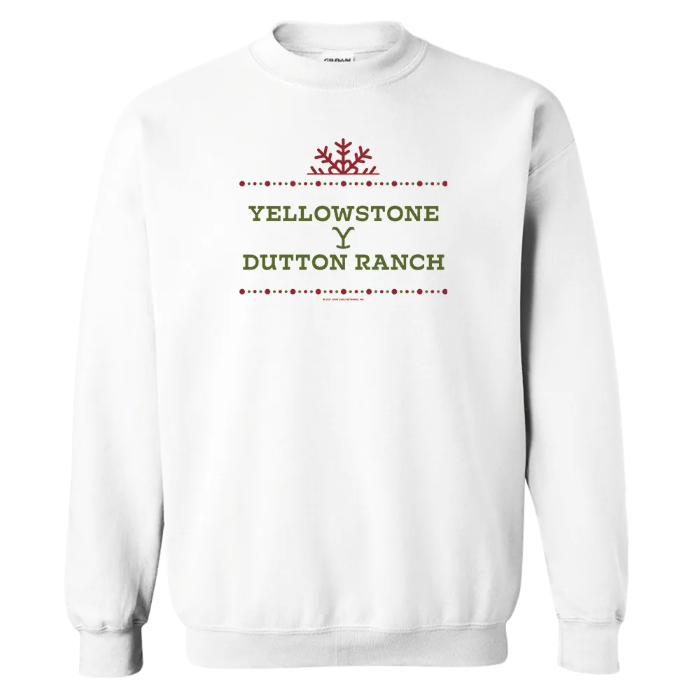 Yellowstone Dutton Ranch Holiday Logo Fleece Crewneck Sweatshirt