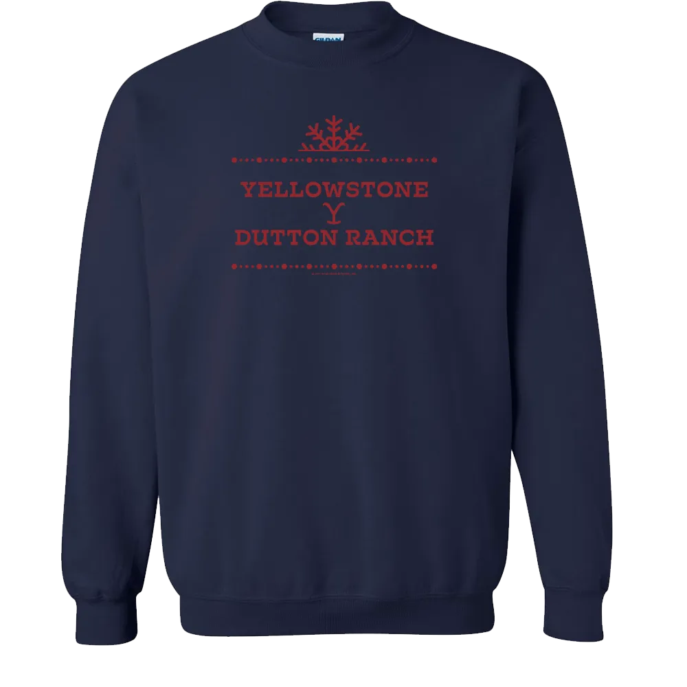 Yellowstone Dutton Ranch Holiday Logo Fleece Crewneck Sweatshirt