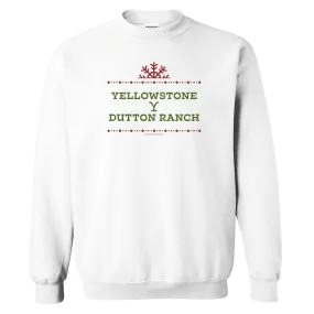 Yellowstone Dutton Ranch Holiday Logo Fleece Crewneck Sweatshirt