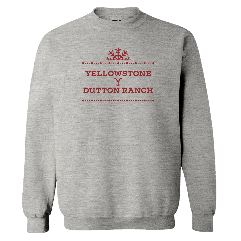 Yellowstone Dutton Ranch Holiday Logo Fleece Crewneck Sweatshirt